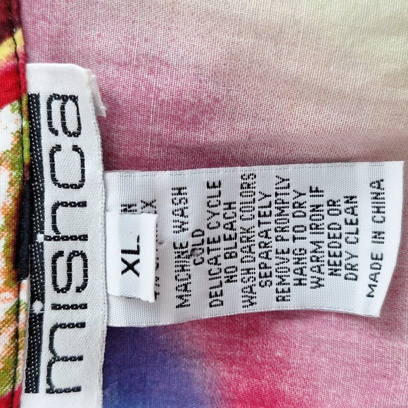 Mishca Floral Animal Print Mobwife 3/4 Maximalism Boho Tie Front Blouse Size XL - Picture 10 of 12